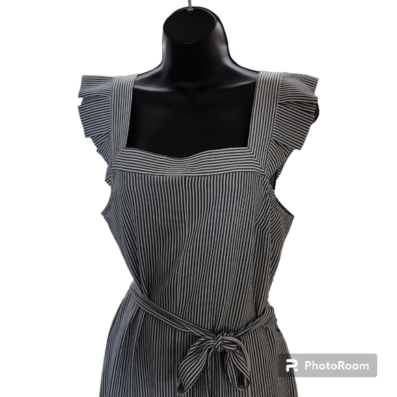 Stripped Jumpsuit with square neckline  SzS - Picture 3 of 5